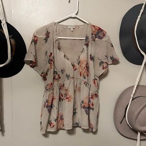 Floral V-Neck Blouse